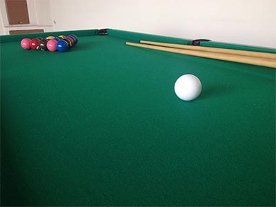 Mesa de sinuca Espaço para eventos