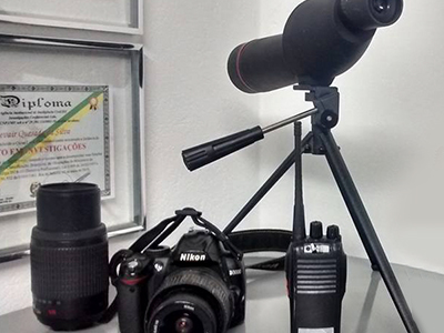 equipamento de investigação detetive-particular