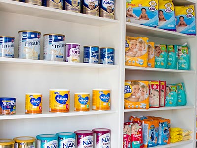 Produtos da linha infantil Fraldas e suplementos para crianças