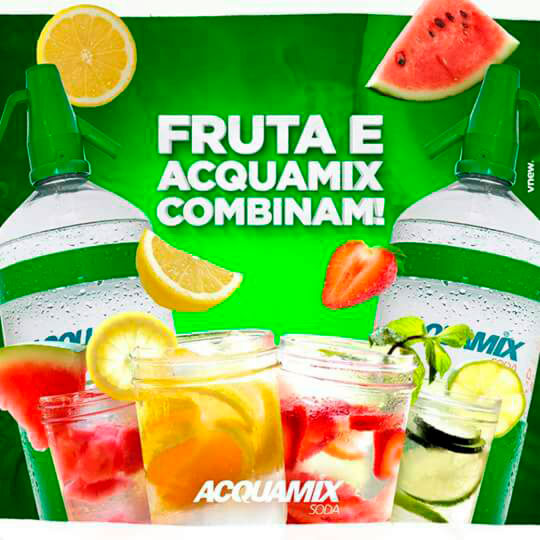 Acquamix Soda que combinam com frutas Acquamix com frutas