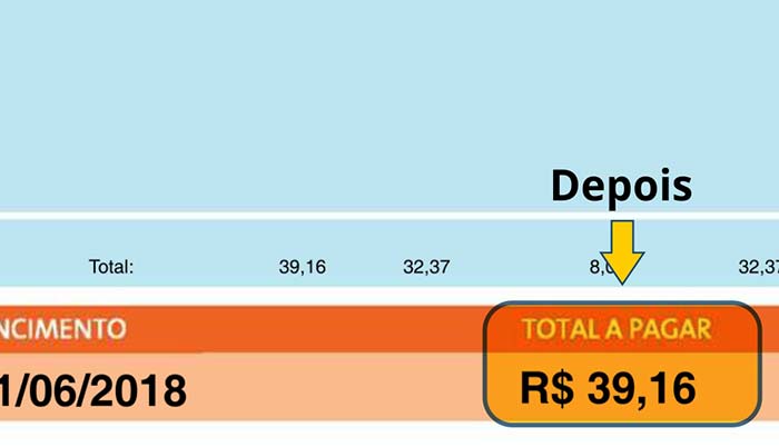 Conta de energia custando R$ 39,16 Conta de energia depois do sistema de energia solar