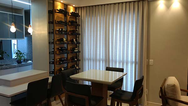 Cortinas para salas de jantar Sala de jantar com cortina