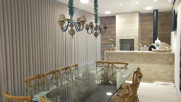 Cortinas para salas de jantar Cortinas que cobrem toda a janela