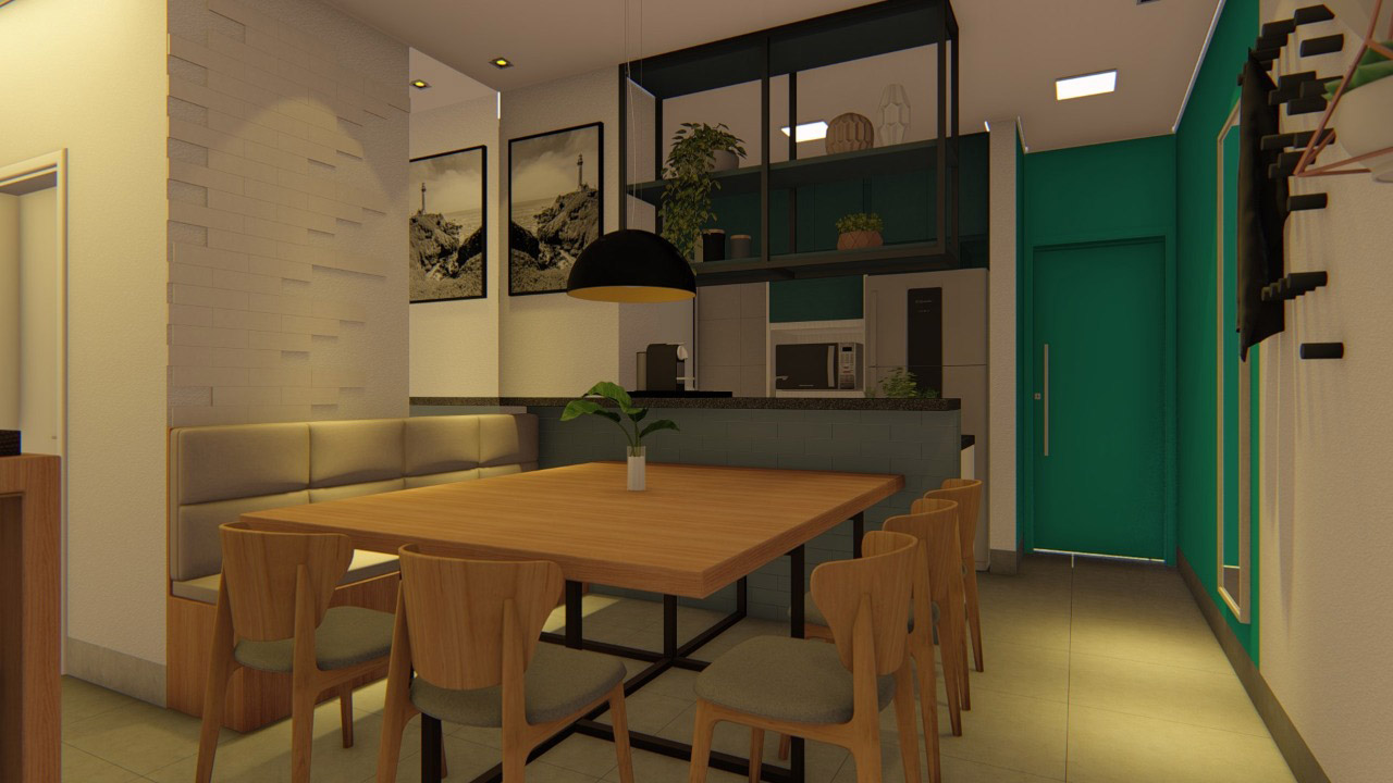 Projeto de interiores de um apartamento de 60m² Projeto de interiores de um apartamento de 60m²