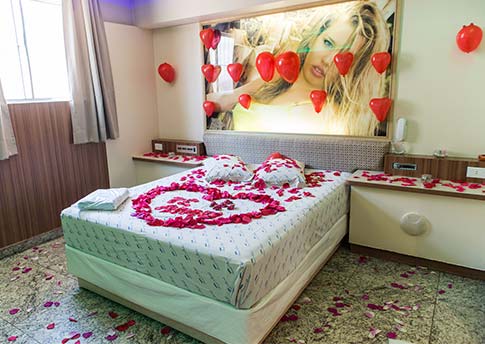 Quartos com decoração romântica Quarto de motel