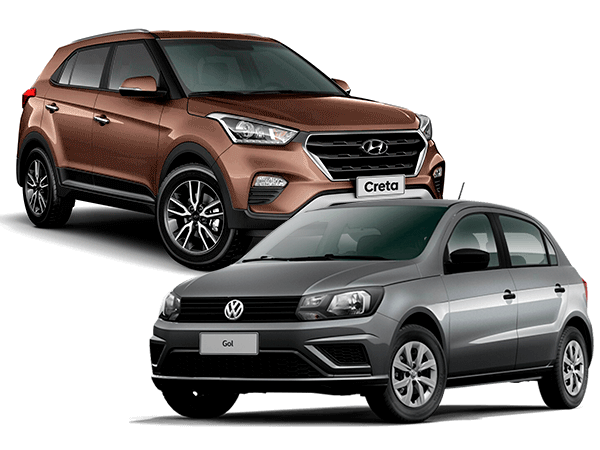 Atendemos veículos nacionais e importados Hyundai Creta e Volkswagen Gol
