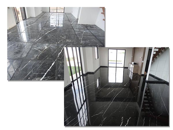 Piso amtes e depois da limpeza Limpeza de piso