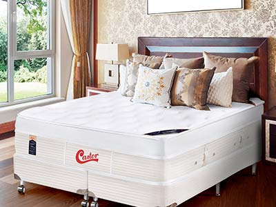 Cama box com cabeceira Cama box com colchão Castor