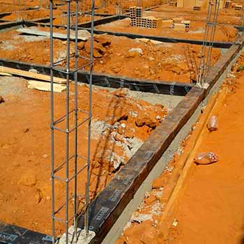 Obra com impermeabilização Manta asfáltica para obras