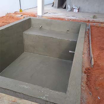 Piscina com impermeabilização Impermeabilização de piscinas
