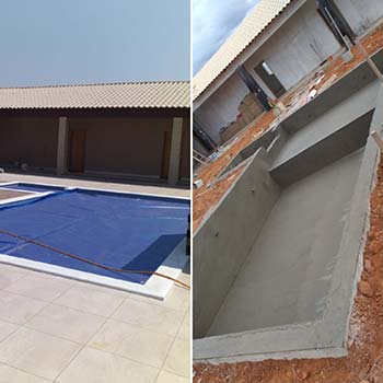 Piscina com impermeabilização Impermeabilização de piscinas