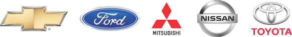 Chevrolet, Ford, Mitsubishi, Nissan e Toyota marcas