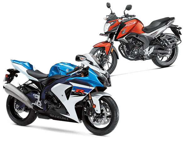 Trabalhamos com motos de diversas marcas Honda Hornet e Suzuki GSX-R 1000