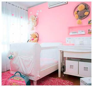 Soluções em climatização para o quarto das crianças Quarto infantil com ar-condicionado