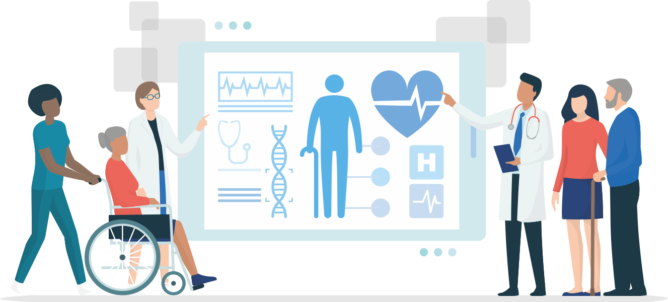 Médcos especialistas Ilustração equipe médica