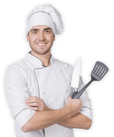 Cozinha própria e profissionais treinados e qualificados para recepcionar seus convidados, Cozinheiro