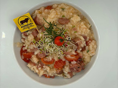 Risoto linguiça e pera Risoto linguiça e pera