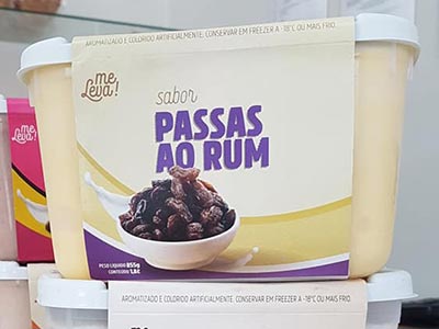 Passas ao rum Sorvete de passas ao rum