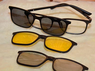 Óculos de grau com três lentes para proteção para proteção solar Óculos de grau com proteção solar