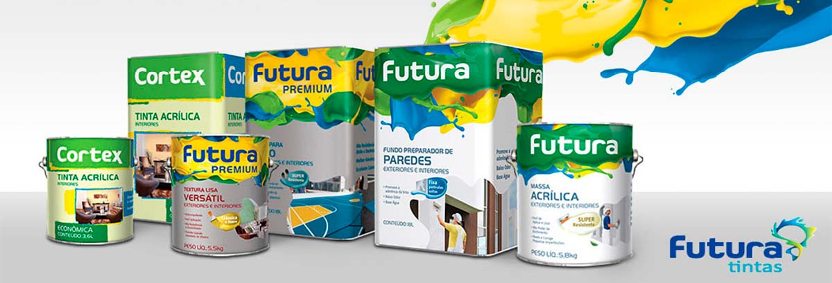 Linha completa das tintas Futura Latas de tinta da marca Futura
