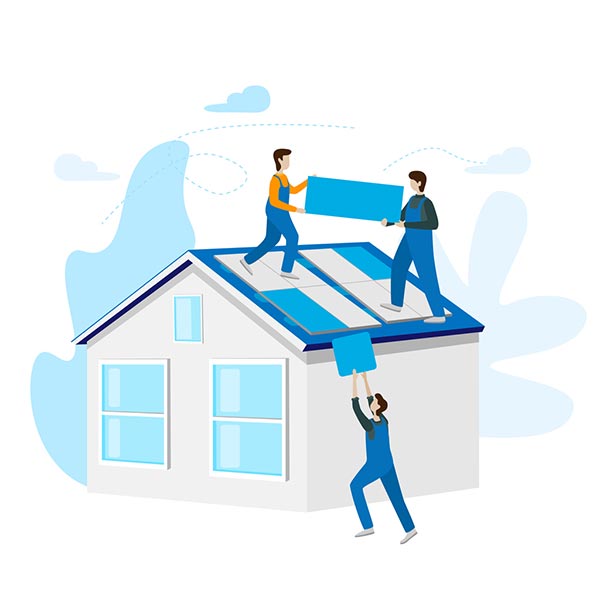 Conheça as vantagens do sistema de eneregia solar Ilustração da instalação de um painel solar