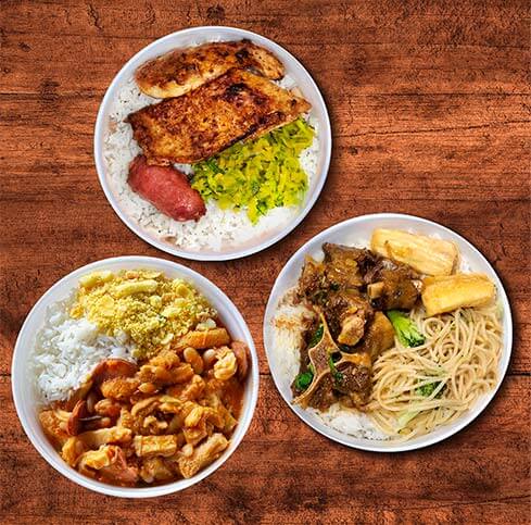 filé de frango empanado, rabada e dobradinha filé de frango empanado, rabada e dobradinha
