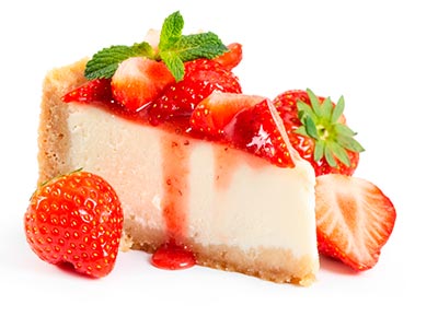 Temos diversas opções de bolos Bolo doces com pedaços de morango