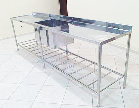 bancada e pia de aço inox bancada e pia de aço inox