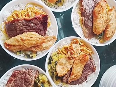 Opções de carnes e grelhados Marmitex