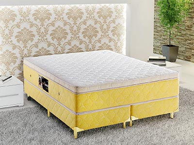 Talismã 32cm Amarelo com Branco + Box Colchão Talismã