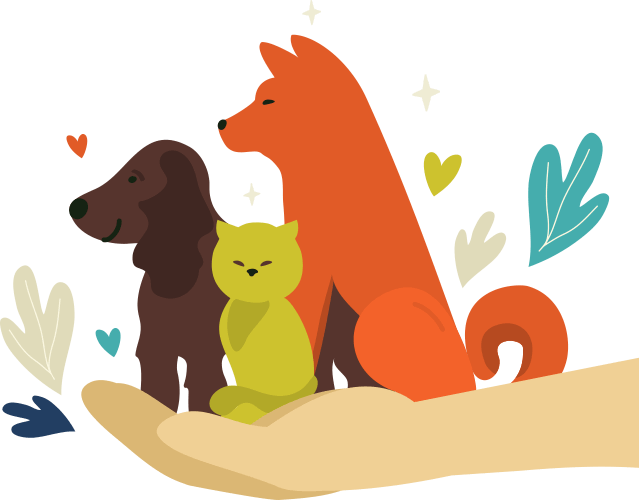 Atendimento veterinário especializado Ilustração representando cuidado animal