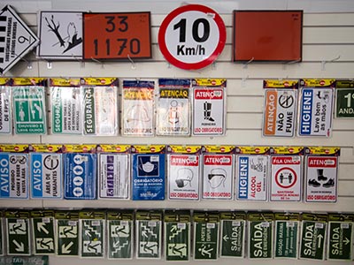 Placas de sinalização Placas de sinalização