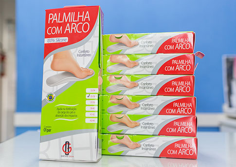 palmilha com arco palmilha