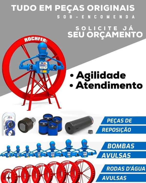 peças para roda d'água