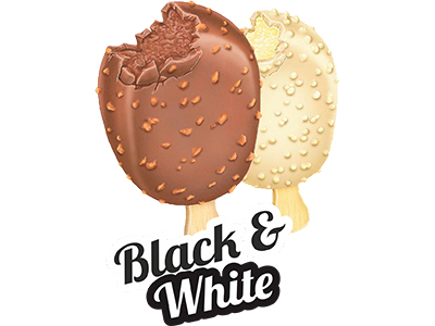 Cremoso com casquinha crocante Picolé Black & White