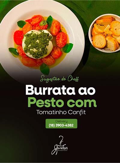 Burrata ao pesto com tomatinho confit burrata ao pesto com tomatinho confit