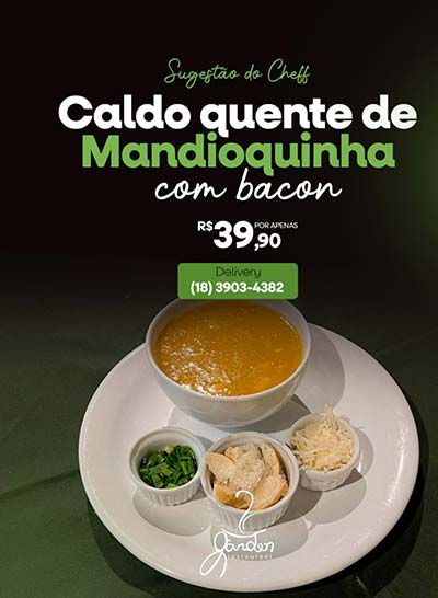 Caldo quente de mandioquinha com bacon caldo quente de mandioquinha com bacon