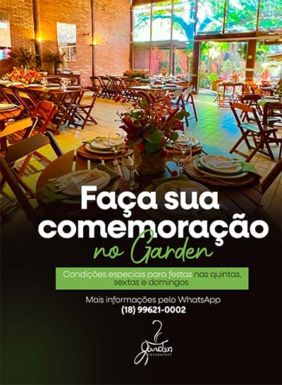 Faça sua comemoração no Garden faça sua comemoração no garden