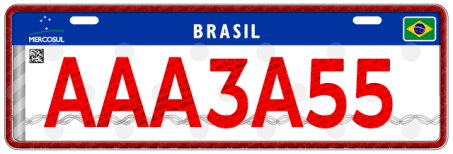 Placa comercial (para táxis e veículos de transporte, por exemplo Placa comercial
