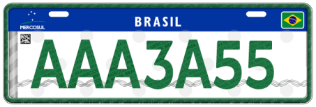 Placa especial (para veículos em testes, por exemplo) Placa especial