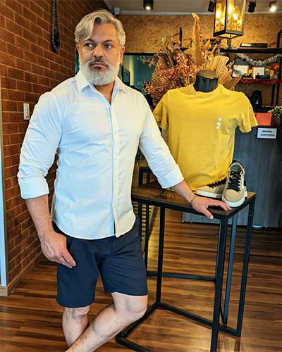 camisa social e bermuda camisa social e bermuda
