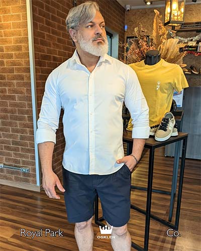 camisa social e bermuda camisa social e bermuda