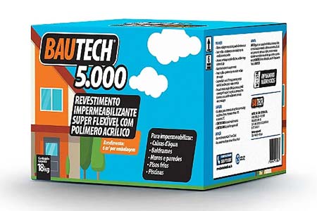 Impermeabilizante flexível revestimento impermeabilizante super flexível com polimero acrílico bautech 5000