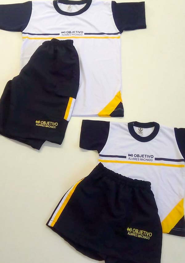 Camiseta e short do Colégio Objetivo Uniforme Colégio Objetivo