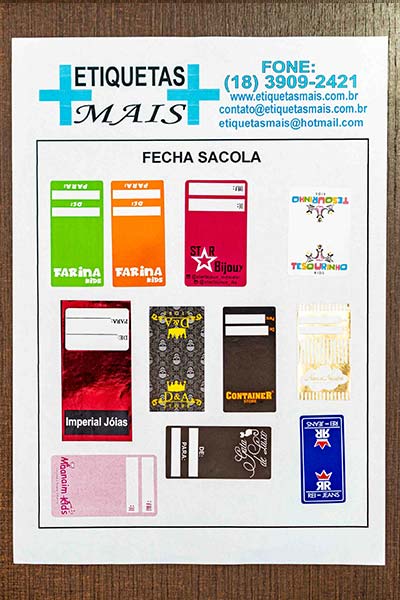 Fecha sacola com hot stamp Fecha sacola com hot stamp