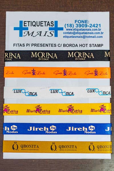 Fitas para presente com borda hot stamp Fitas para presente com borda hot stamp