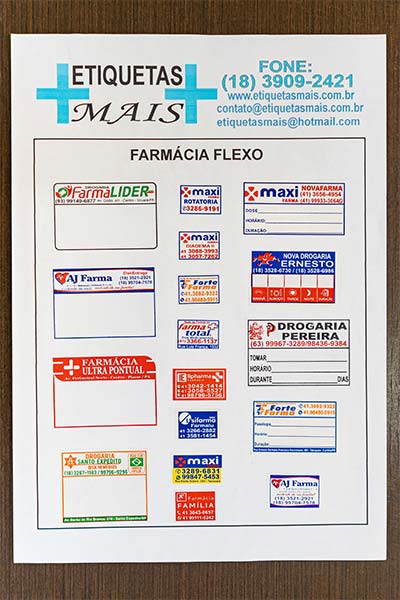 Etiqueta flexo para farmácia Etiqueta flexo para farmácia