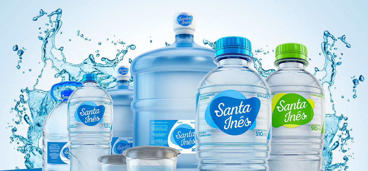Garrafas e galões de diversas quantidades Água Mineral Santa Inês