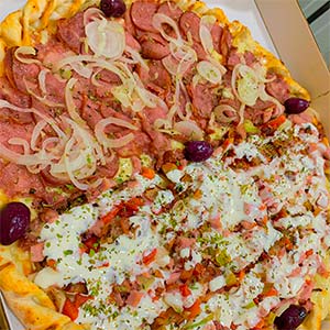 pizza de dois sabores pizza de dois sabores