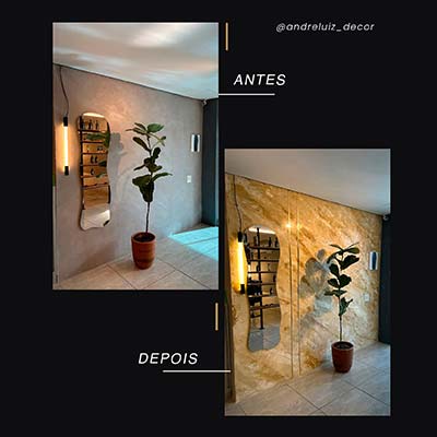 parede antes e depois do efeito decorativo em mármore parede antes e depois do efeito decorativo em mármore